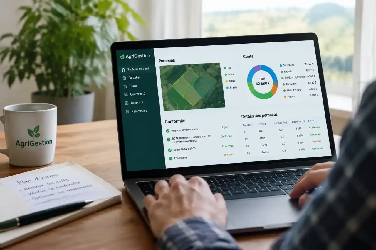 Un logiciel de gestion agricole relie parcelles, coûts et conformité