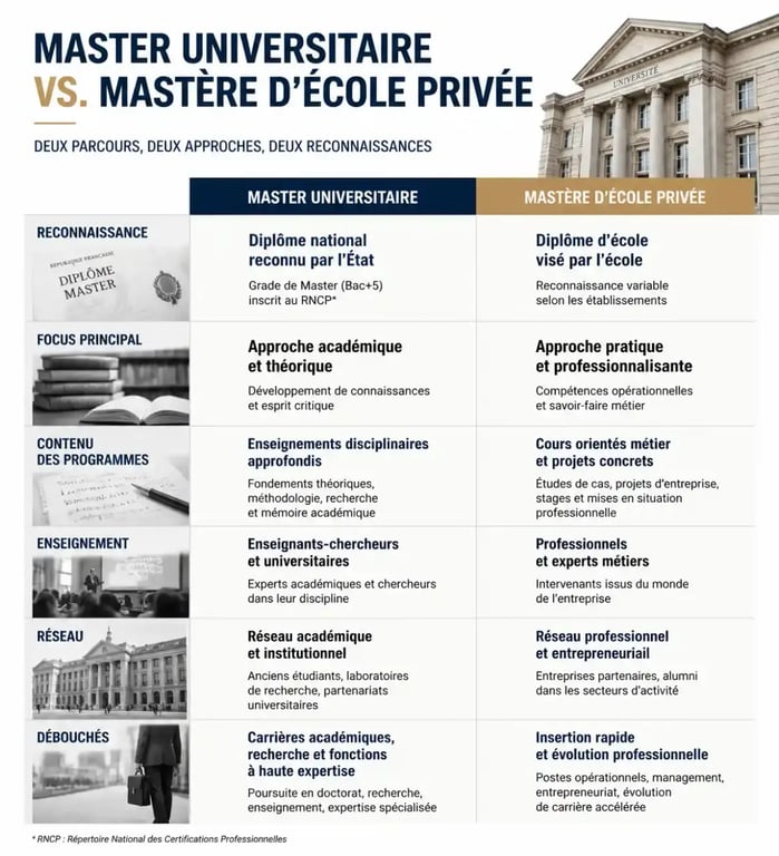 Comparaison entre Master universitaire et Mastère pour choisir son master marketing et stratégie